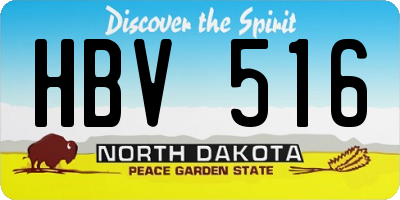 ND license plate HBV516