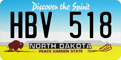 ND license plate HBV518