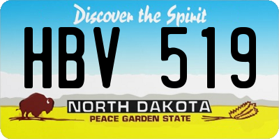 ND license plate HBV519