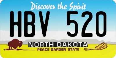 ND license plate HBV520