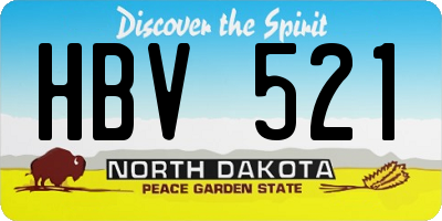 ND license plate HBV521