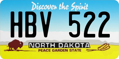 ND license plate HBV522