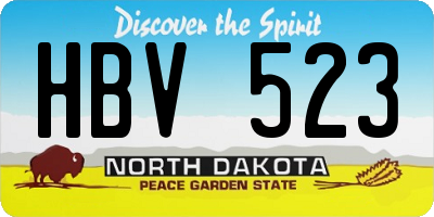 ND license plate HBV523