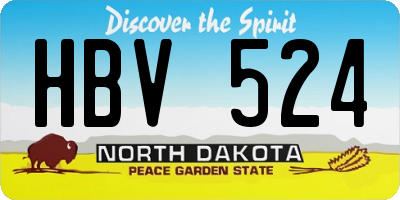 ND license plate HBV524