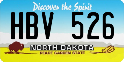 ND license plate HBV526