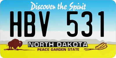 ND license plate HBV531