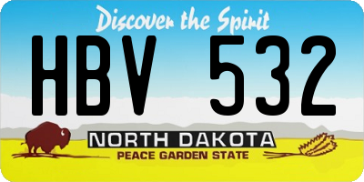 ND license plate HBV532