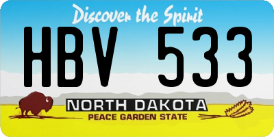 ND license plate HBV533