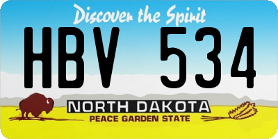 ND license plate HBV534