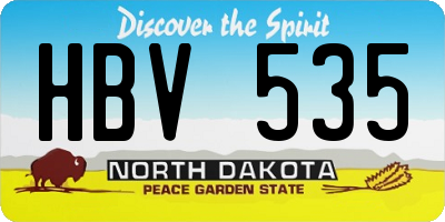 ND license plate HBV535