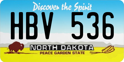 ND license plate HBV536