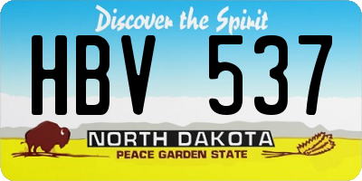 ND license plate HBV537