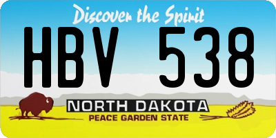 ND license plate HBV538