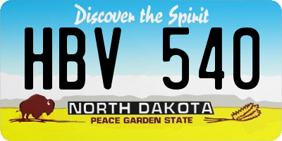 ND license plate HBV540