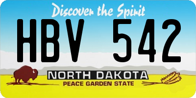 ND license plate HBV542