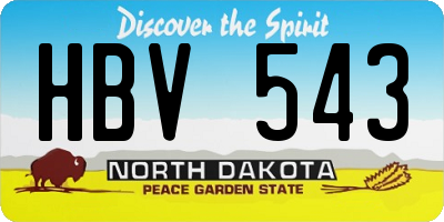 ND license plate HBV543