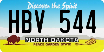 ND license plate HBV544