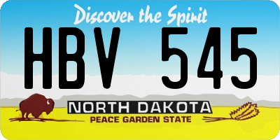 ND license plate HBV545