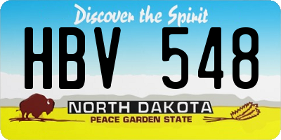 ND license plate HBV548