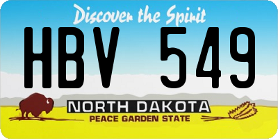 ND license plate HBV549