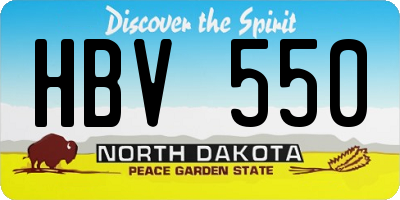 ND license plate HBV550