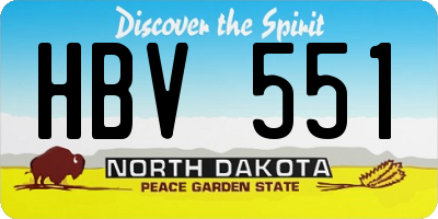 ND license plate HBV551