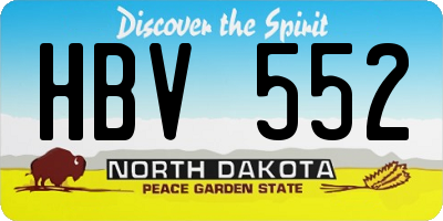 ND license plate HBV552