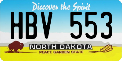 ND license plate HBV553