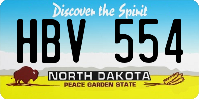 ND license plate HBV554