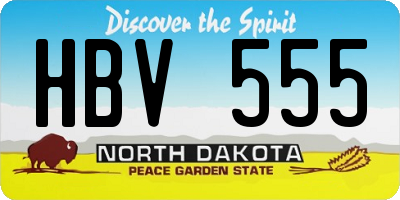 ND license plate HBV555