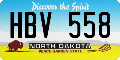 ND license plate HBV558