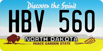 ND license plate HBV560