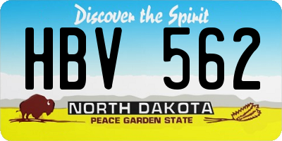 ND license plate HBV562