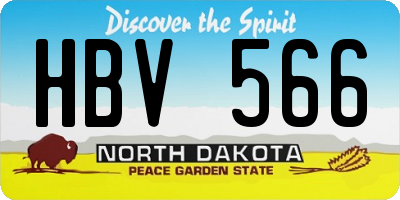 ND license plate HBV566