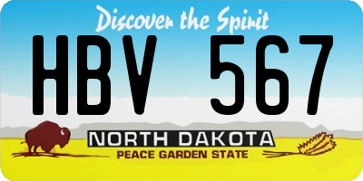 ND license plate HBV567