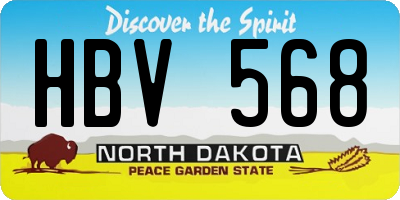 ND license plate HBV568