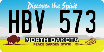 ND license plate HBV573