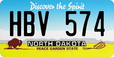 ND license plate HBV574