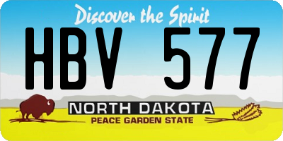 ND license plate HBV577