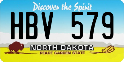 ND license plate HBV579