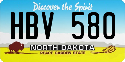 ND license plate HBV580