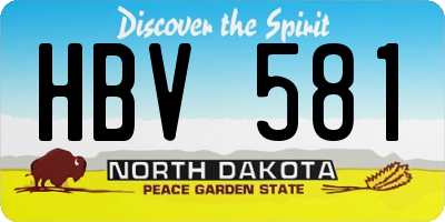 ND license plate HBV581