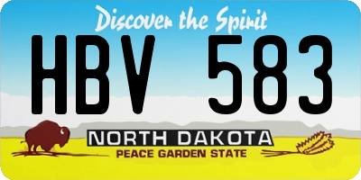 ND license plate HBV583