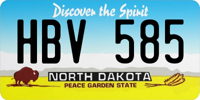 ND license plate HBV585