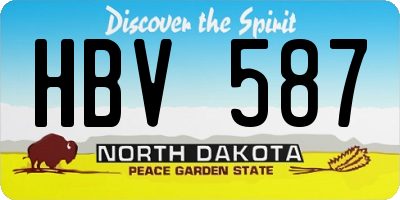 ND license plate HBV587