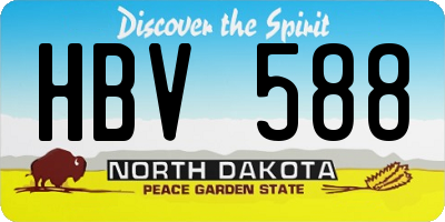 ND license plate HBV588