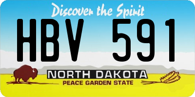 ND license plate HBV591