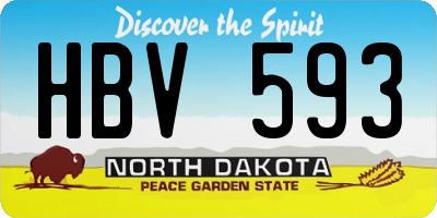 ND license plate HBV593