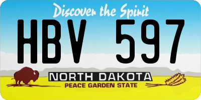 ND license plate HBV597