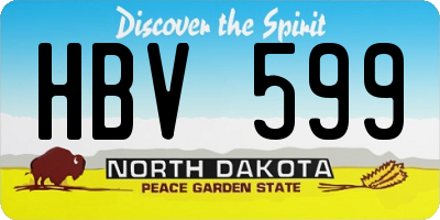 ND license plate HBV599